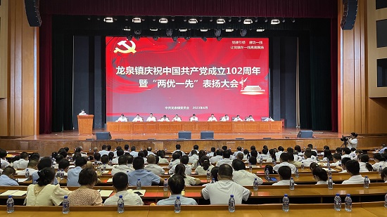 龙泉镇庆祝建党102周年 和记AG营销党支部作典型发言